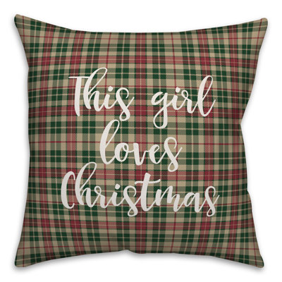  Coussin This Girl Loves Christmas in Tartan