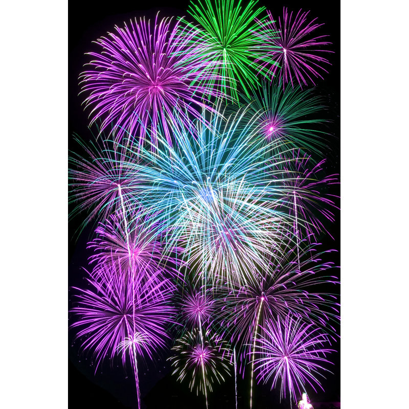 Feux d'artifice - reproduction sur toile tendue, H 12 po x l 8 po x P 1,25 po