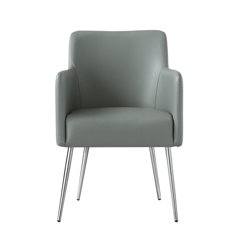 Chaise rembourrée Bloomingdale, Chrome, Gris