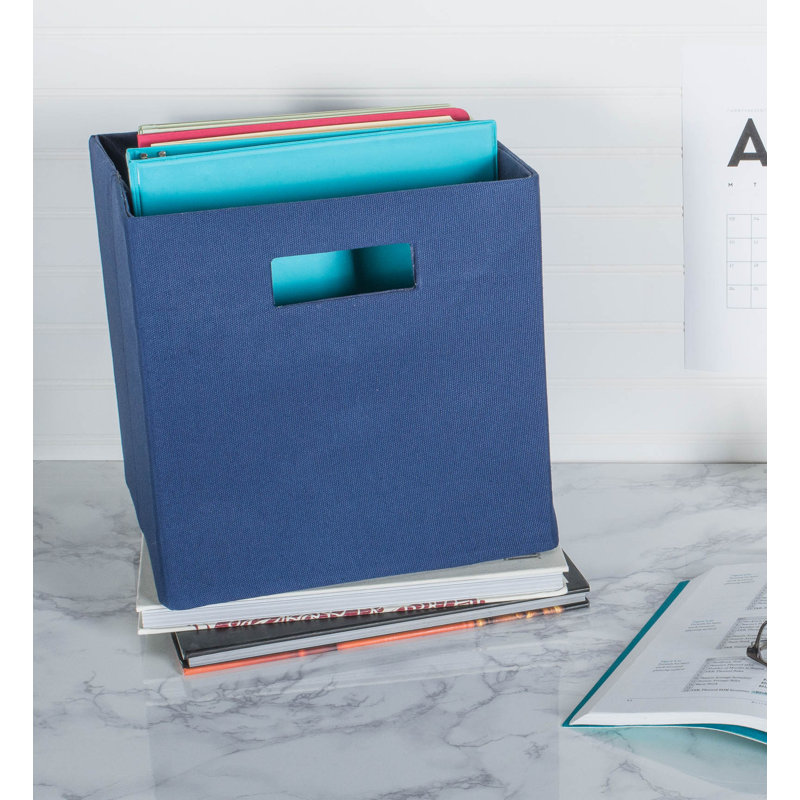 Bac en tissu uni, Bleu nautique, H 13 po x l 13 po x P 13 po