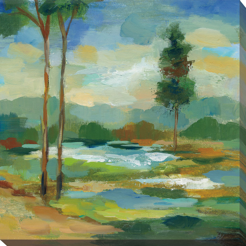 «Early Spring Landscape I», reproduction de peinture acrylique, H 18 po x l 18 po x P 1 po, Toile tendue