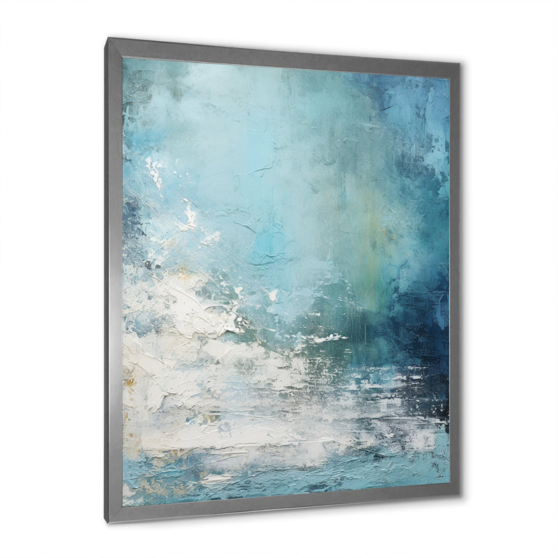 «Modern Coastal Collage Scenery II», reproduction sur toile, Cadre simple argenté, H 44 po x l 34 po x P 1,5 po