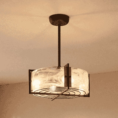 Hayward 4-Light Fan D'Lier in Matte Black with Warm Brass Accents