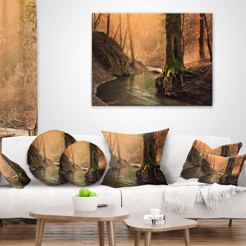 Coussin de parc national forest creek, 18 po x 18 po, Coussin décoratif