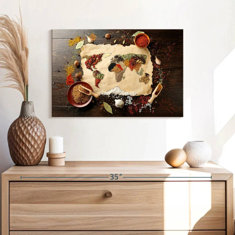 Yarlin Spices World Map, 16" H x 24" W