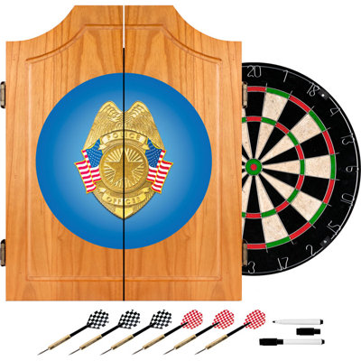Armoire pour jeu de fléchettes en bois Police Officer