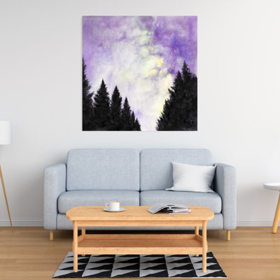 Purple Starry Sky Print On Canvas