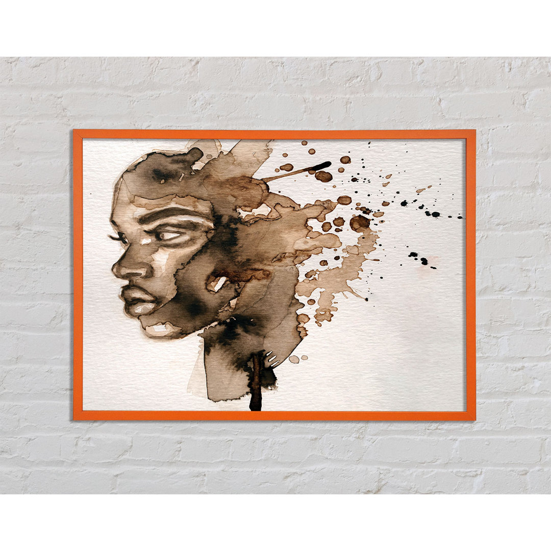 The Splatter of Ink Portrait - Einzelner Bilderrahmen Kunstdrucke