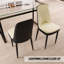 Ensemble de table de salle à manger 51 po en verre, ensemble de cuisine avec table et chaises à pieds en métal noir, plateau de table rectangulaire moderne en verre trempé et chaise de salle à manger rembourrée en polyuréthane épais-574519116-574519117