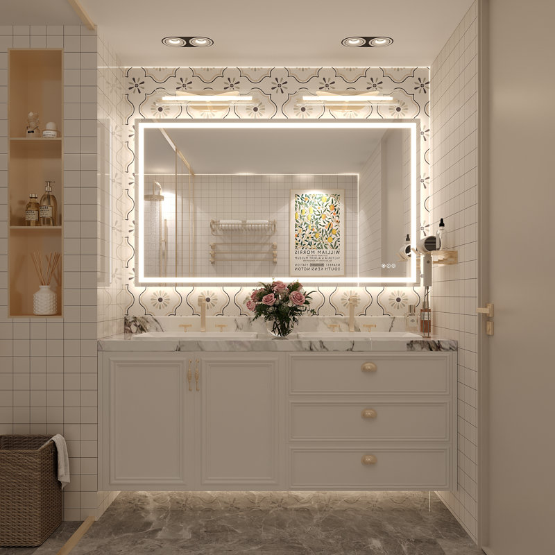 Miroir de salle de bain Molly Framelss, 50 po x 30 po, Transparent