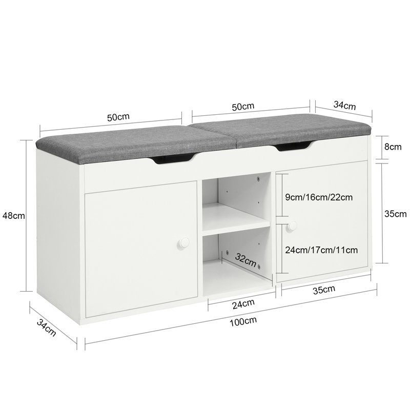 Helmward Polyester Upholstered Storage Bench