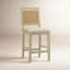Tabouret à hauteur de comptoir en bois avec assise rembourrée-1687650050