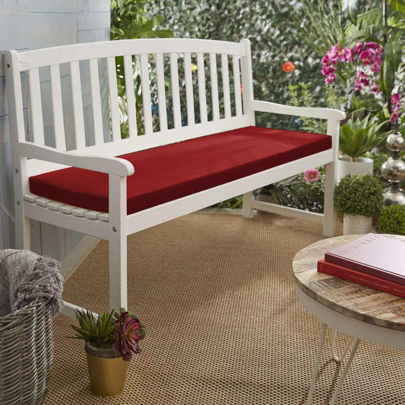 Outdoor Bench Seat Cushion, 2" H x 37" W x 17" D, Canvas Jockey Red Sunbrella® Canvas