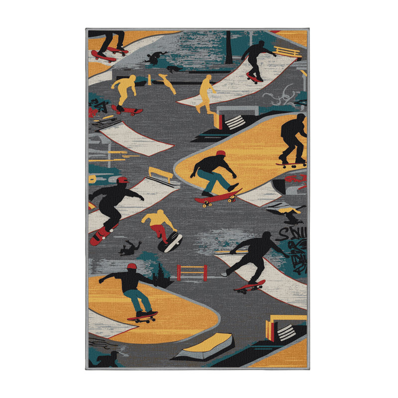  Tapis lavable pour skateboard, Rectangle 6 pi x 9 pi