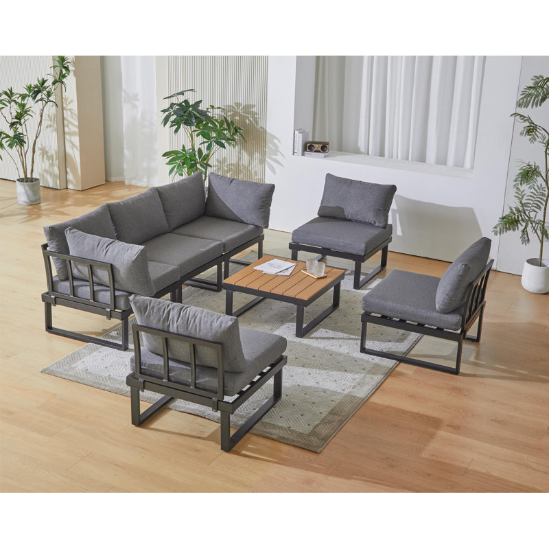 Iresha 6 - Person Modular Patio Conversation Set with Cushions