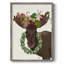 «Christmas Moose and Christmas Gift», reproduction encadrée - bois massif-77283626