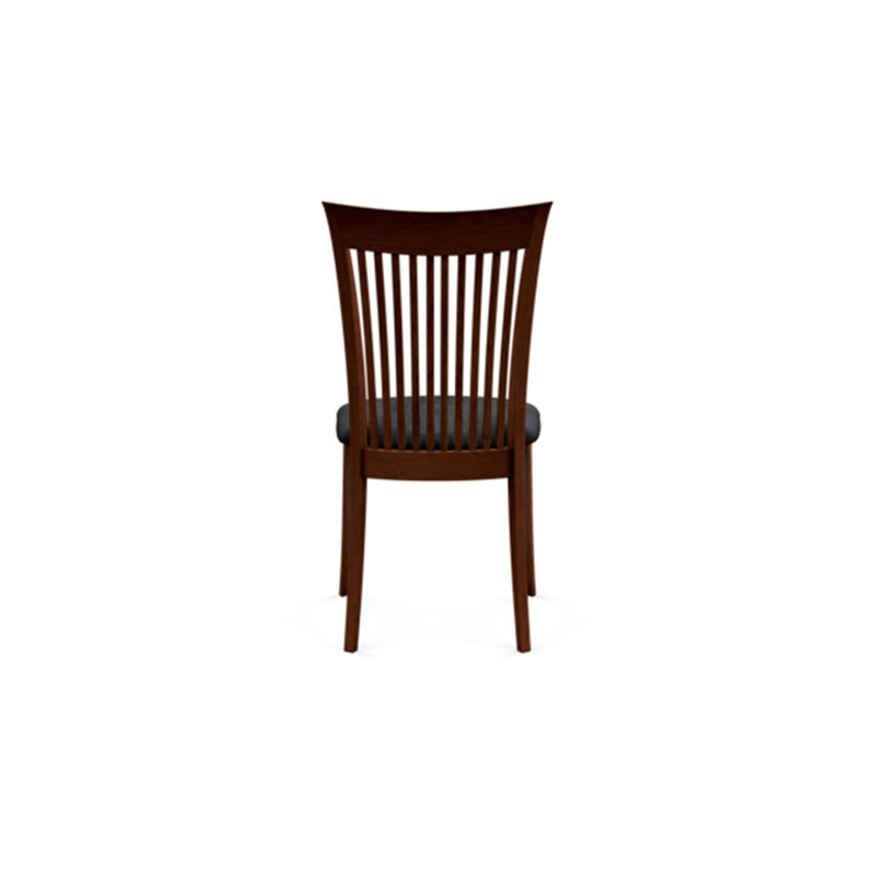 Sarah Upholstered Dining Chair, Onyx Microsuede, Cognac Cherry