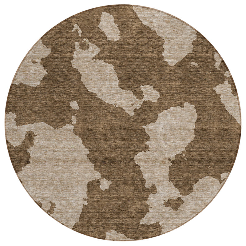 Aquaisha Abstract Indoor / Outdoor Rug, Round 8'