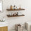 Tablettes flottantes pour mur - ensemble de 2 tablettes murales en bois rustique avec supports invisibles pour la chambre à coucher, la cuisine, le rangement de la salle de bain et la décoration