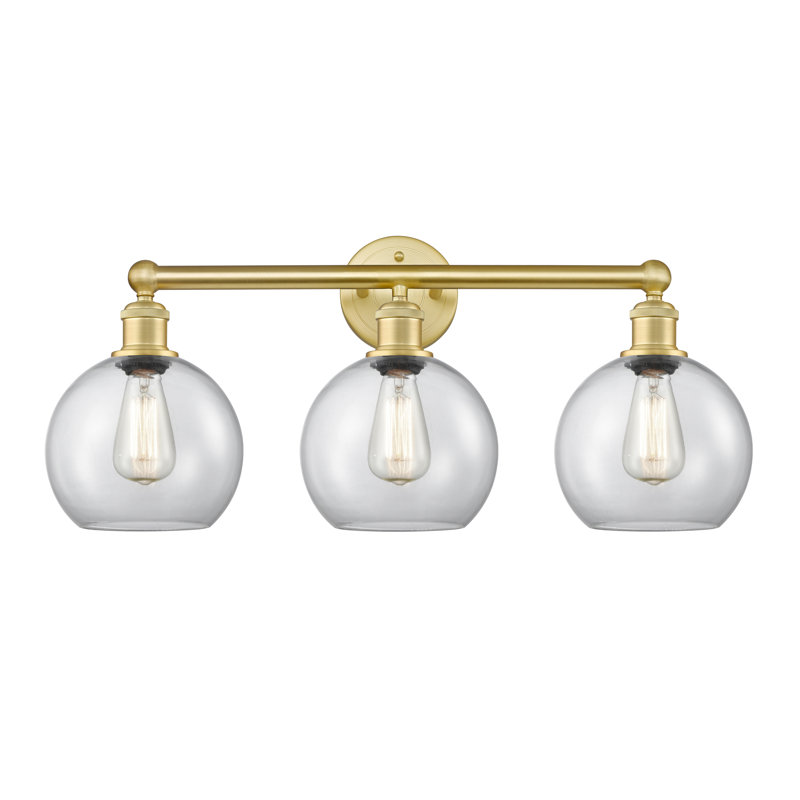 Ellington 3 - Light Dimmable Vanity Light, Clear, Satin Gold