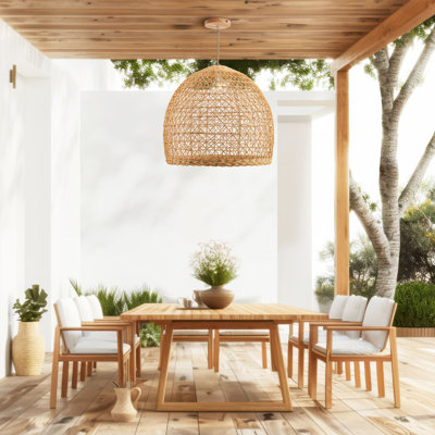 Outdoor Rattan Pendant Light