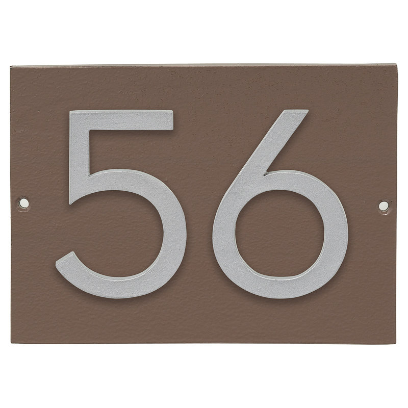 Plaque d’adresse murale sur 1 ligne flottante, Argent, Sable