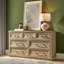 Ensemble de chambre à coucher 2 pièces, table de chevet et commode 7 tiroirs-381481126