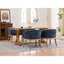 Fauteuil demi-tonneau en chenille bleu riche pour les espaces de salle à manger et de salon, fauteuil d'appoint de style Mid-Century moderne avec pieds en bois massif, ensemble de 19 pouces, siège simple
