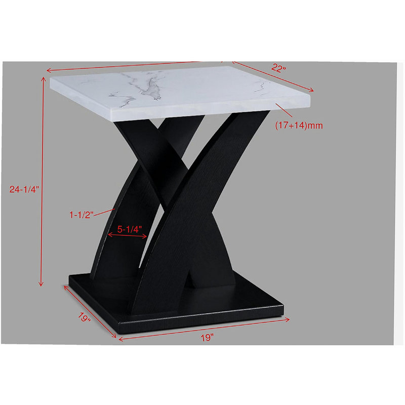 Ensemble de table basse moderne 3 pièces blanc et noir avec surface en marbre et deux tables d'appoint assorties