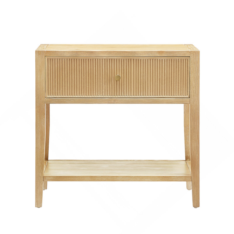 Natural 1-Drawer Nightstand