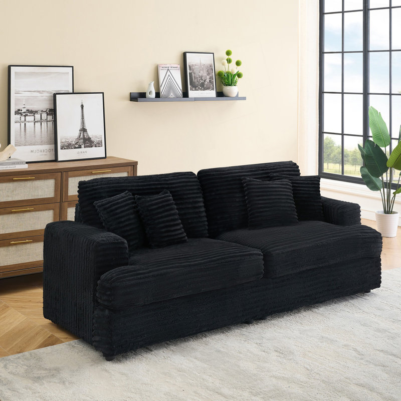 Canapé élégant avec 4 coussins assortis, canapé 3 places, canapé confortable