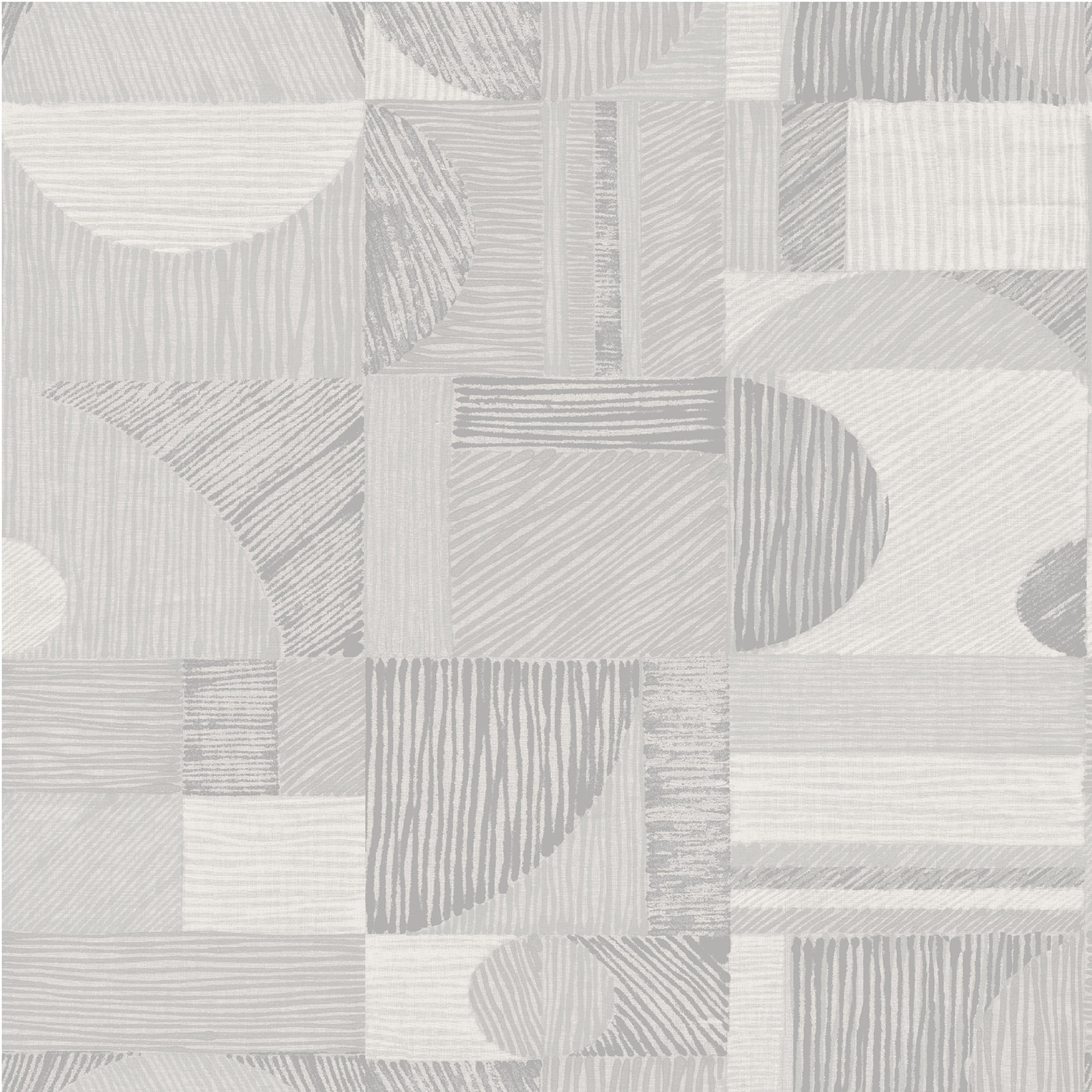 Aviara Modern Peel & Stick Geometric Wallpaper, Silver