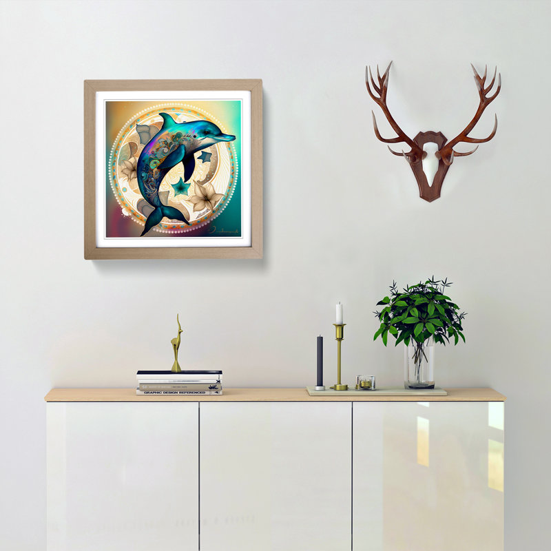 1 Piece Single Picture Frame Wall Art, Oak