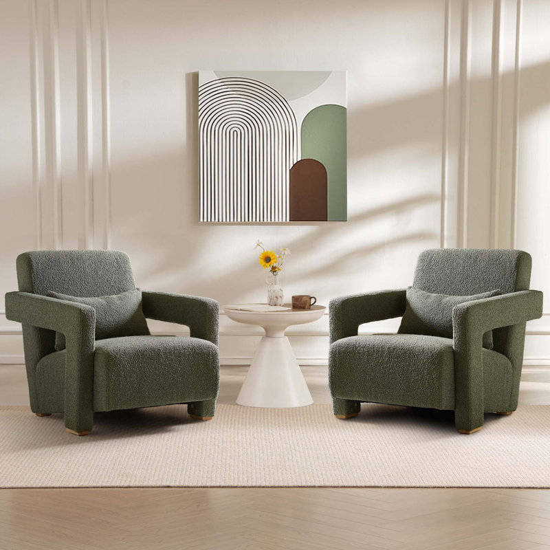 Ensemble de 2 fauteuils d'appoint à angle droit Mirod Sleek