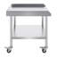 Table de travail en acier inoxydable, table de préparation commerciale de 30 x 36 x 30 pouces avec 4 roues, roulettes, table de préparation robuste à dosseret à 3 côtés, table de travail en métal pour restaurant-131262582