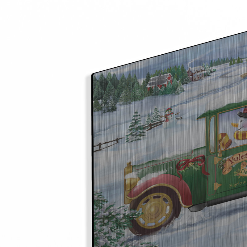 «Snowman Livraison» par Bigelow, illustrations en métal, H 12 po x l 16 po