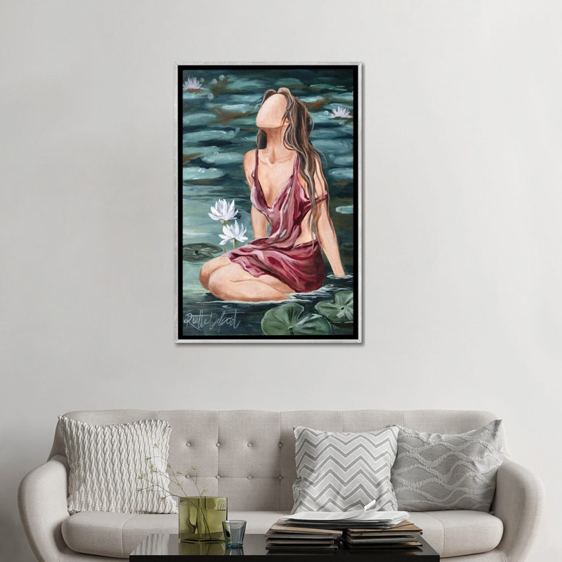Lis en sérénité - RAZ383, Argent, H 48 po x l 32 po, Impression sur toile flottante sans passe-partout