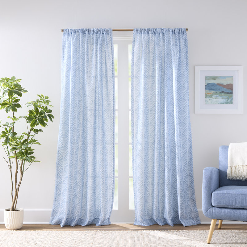 Paire de panneaux de rideaux Emerfield, 127 cm x 160 cm, denim, Blue, L 50 po x L 63 po