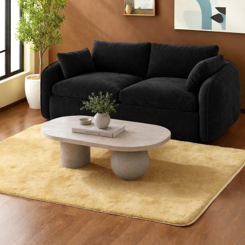 Space Saving Compression Sofas, Black Foam 2 Seater, Modern Contemporary Lounge