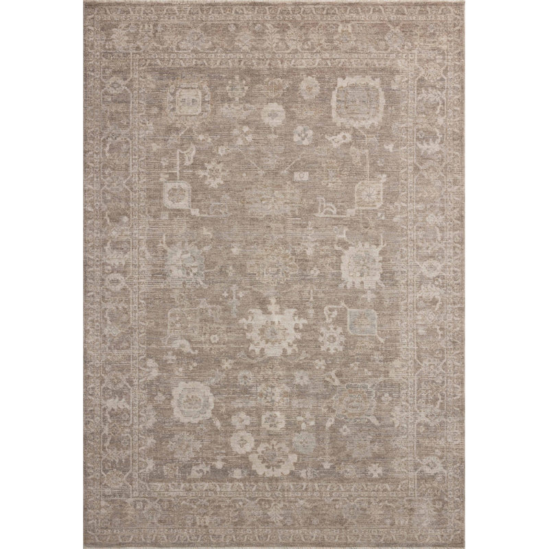 Chris Loves Julia x Loloi Louisa Taupe / Ivory Area Rug, Runner 2'7" x 14'