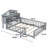 Full-Size Montessori Floor Bed With Bookcases And Blackboards, Versatile Platform Beds With Guard Rails, Solid Wood Floor Beds With Storage Headboards, Ideal For  And Teens-1033253218