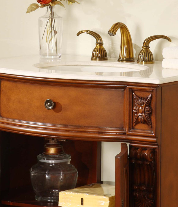Sycamore 33 " W Freestanding Standard Single Vanity Bathroom Vanity With Marble Top