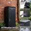 Black Steel Parcel Box & Letterbox with Combination Lock, Outdoor Delivery Box, 112cm