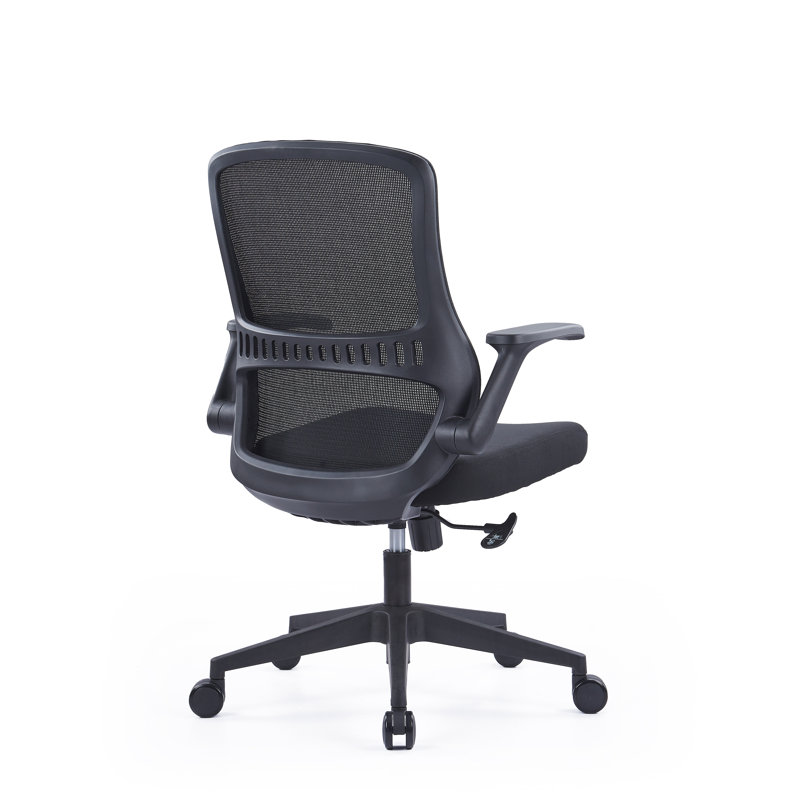 Chaise de bureau en mélange de polyester Kolassiba, Noir, Noir