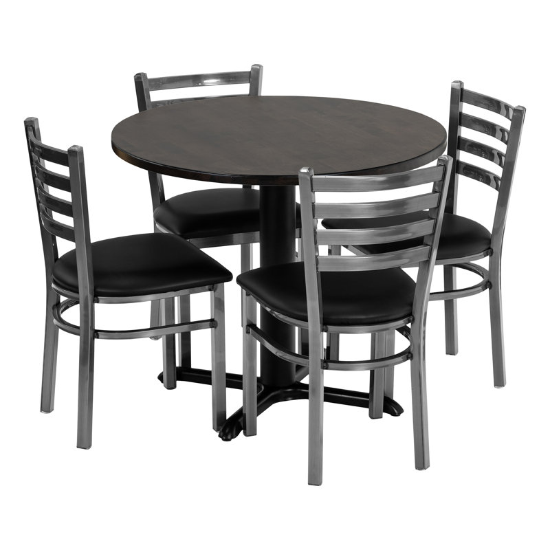 Ensemble de table ronde 36 "avec chaises Rosy, Marron foncé