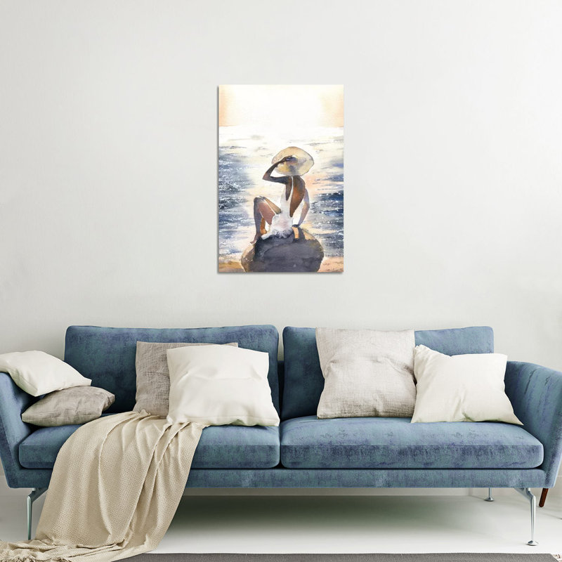 «Woman on a rock» par Marina Ignatova - impression sans cadre, H 32 po x l 24 po x P 0,25 po