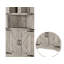 Grande armoire de rangement d'angle avec porte de grange et tablettes réglables-105525101