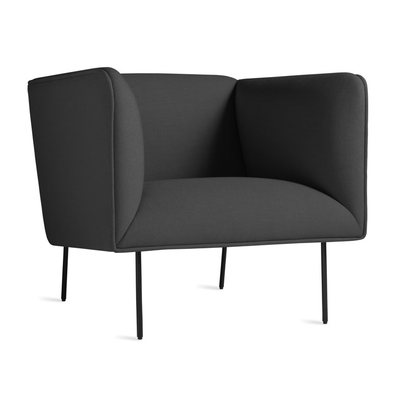 Dandy Lounge Chair, Libby Charcoal Polyester Blend