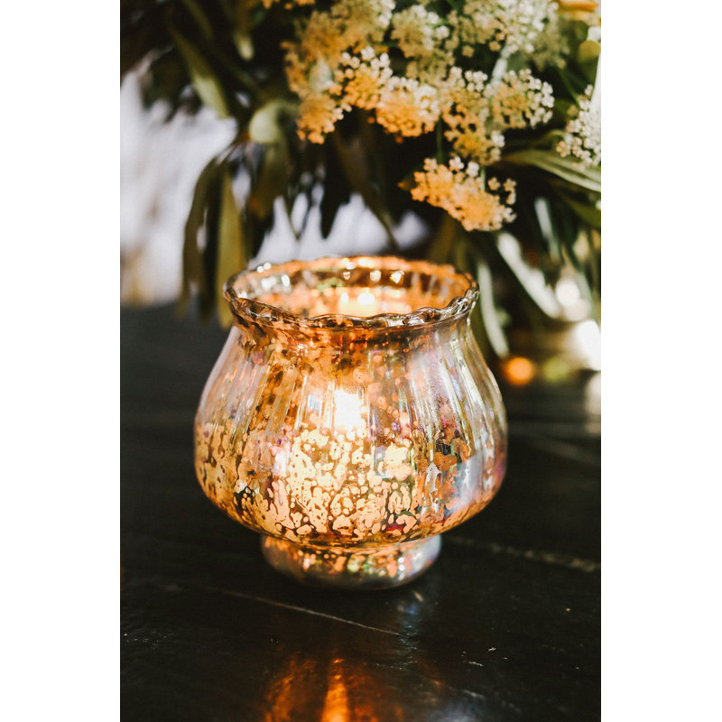 Porte-votive de table en verre, H 3,50 po x l 3,75 po x P 3,75 po