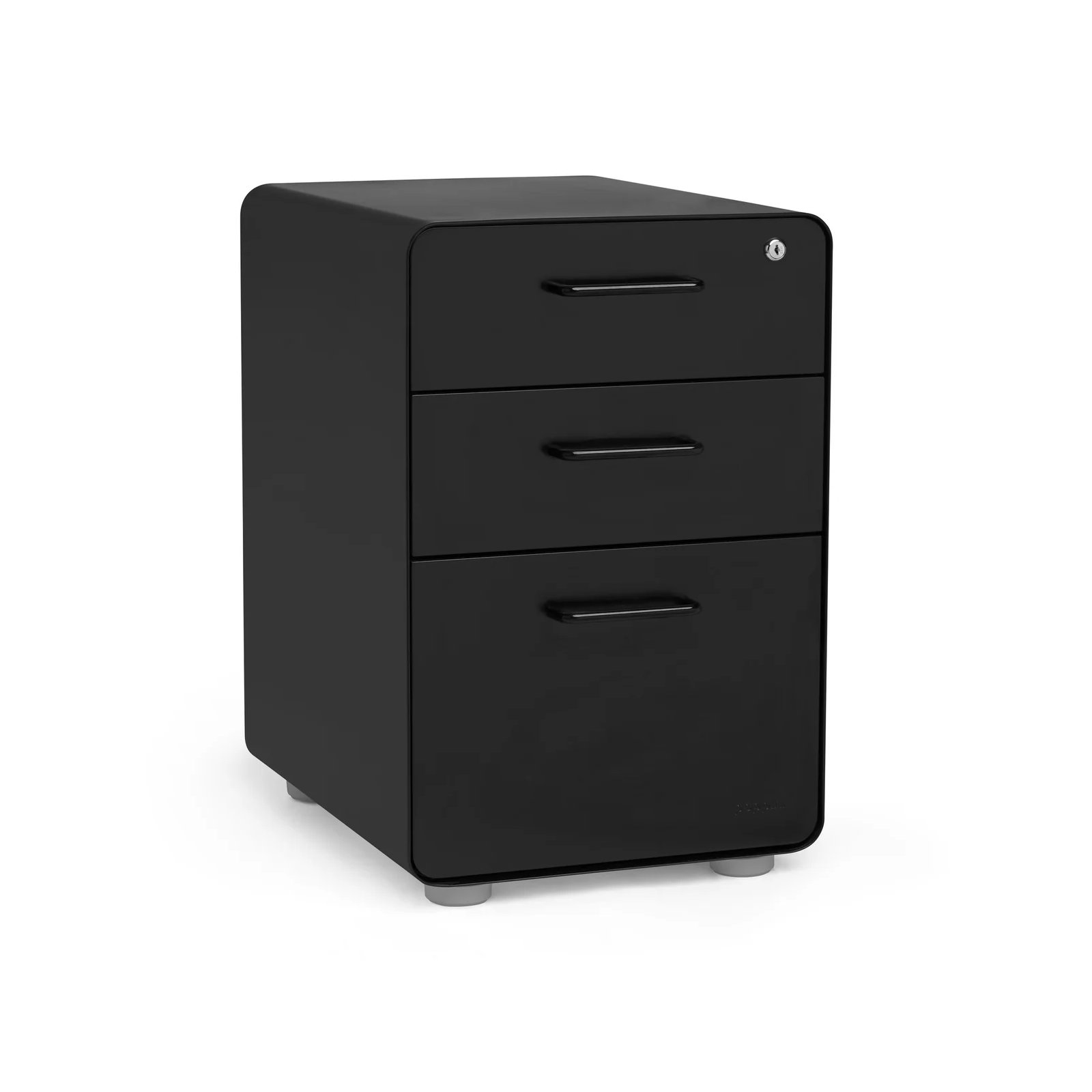Stow 3 - Drawer Vertical File Cabinet, Black, Without Caster